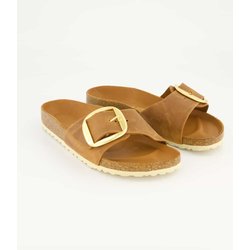 Birkenstock Schuhe - Madrid Big Buckle Leder geölt Leder (Braun, Gr. 43)