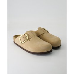 Birkenstock Schuhe - Boston Big Buckle Velourleder Veloursleder (Beige, Gr. 36)