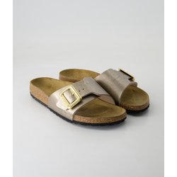 Birkenstock Schuhe - Catalina Cushion Buckle Birko-Flor (Gold, Gr. 39)