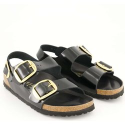 Birkenstock Schuhe - Milano Big Buckle Leder Leder (Schwarz, Gr. 36)