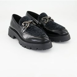George Watts Schuhe - Roby Lackleder und Textil (Schwarz, Gr. 41)