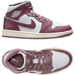 Jordan Air 1 Mid Damen Weiss Lila F050