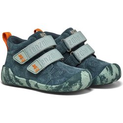 Affenzahn - Kid's Lauflerner Übergangsschuh Leder Talky - Barfußschuhe Gr 19 bunny /blau