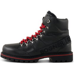 BOGNER Mid Boots Helsinki mit Spikes für Herren - Schwarz/Rot - 39