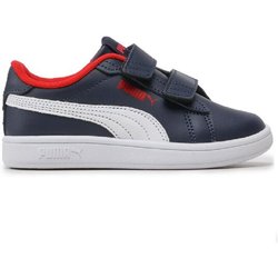 Puma Smash 3.0 L V PS Sneaker Kinder - blau/weiß/rot - 34