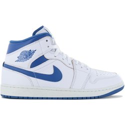 Air Jordan 1 Mid SE - Herren Sneakers Schuhe Leder Weiß-Blau FN5215-141