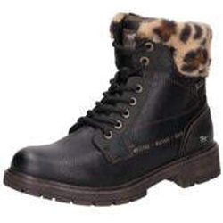 Mustang Schnür Boots Damen schwarz