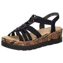 Rieker Plateau Sandale Damen schwarz