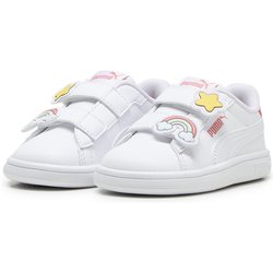 PUMA Smash 3.0 Badges Baby-Sneaker mit Klettverschluss 01 - PUMA white/passionfruit 25