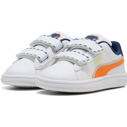 PUMA Smash 3.0 Playdate Baby-Sneaker mit Klettverschluss 01 - PUMA white/orange glo 25