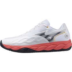 Mizuno Wave Enforce Court CC Tennisschuhe 60 - white/baritone blue/calypso coral 45