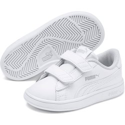 PUMA Smash V2 Leder Baby-Sneaker mit Klettverschluss PUMA white/PUMA white 20