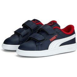 PUMA Smash 3.0 Leder-Sneaker mit Klettverschluss Baby 04 - PUMA navy/PUMA white/for all time red 24