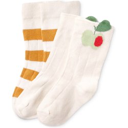 Tchibo - 2 Paar Baby-Kniestrümpfe - Damen - Gr 16-18 - weissgestreift