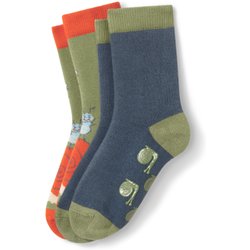 Tchibo - 2 Paar Kinder-Antirutsch-Socken - Herren - Gr 31-34 - dunkelblaujacquard