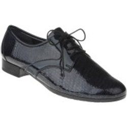 tessamino | Damen Schnürschuhe | Leder in Lack Optik | Weite G | festes Fußbett mit Lederüberzug