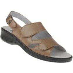 tessamino | Damen Sandalen | Sola-Stretch in Leder Optik | Weite H | wechselbares Fußbett mit Microfaserüberzug