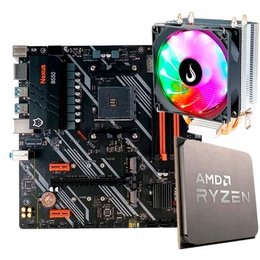Placa-Mãe Husky Nexus B550 + Processador AMD Ryzen 7 5700X + Air Cooler Gamer Rise Mode Z5