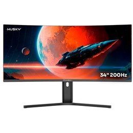 Monitor Gamer Curvo Husky Boreal 34", WQHD, Ultrawide, 200Hz, 1ms, Adaptive Sync, DisplayPort e HDMI, HDR - HMG00234PT
