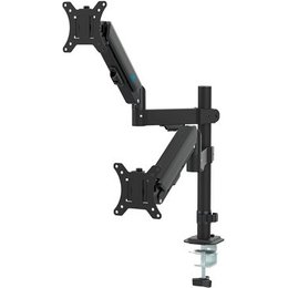 Suporte de Mesa Articulado para 2 Monitores de 17" a 32" Ergofirst, Ajuste com Pistão a Gás, Preto - G16-C024P