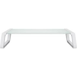 Suporte para Monitor Trust Monta, Vidro Temperado, Base Elevada, Organizador de Mesa, Branco - 25351