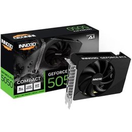 Placa de Vídeo Inno3D RTX 5050 COMPACT Nvidia GeForce. 8GB, GDDR6, 128bits, DLSS 4, Ray Tracing - N50501-08D6-174080N