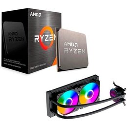 Processador AMD Ryzen 7 5700X, 3.4GHz (4.6GHz Max Turbo), Cache 36MB, 8 Núcleos, 16 Threads, AM4, Sem Vídeo Integrado - 100-100000926WOF + Water Cooler MACH1 Logic, RGB, 240mm, AMD e Intel, Preto - GK240