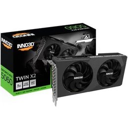 Placa de Video Inno3D RTX 5060 Twin X2 NVIDIA Geforce, 8GB, 128bits, 2497MHz, FP4 e DLSS 4, Ray Tracing - N50602-08D7-195071N