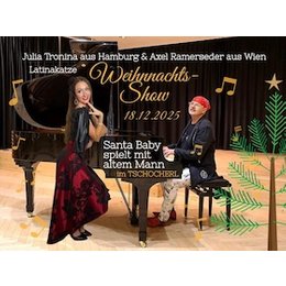 Weihnachtsshow - Santa Baby spielt mit altem Mann in Wien