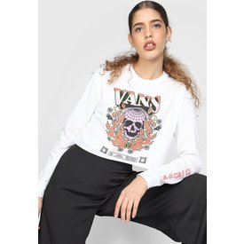 camiseta cropped vans worldly branca
