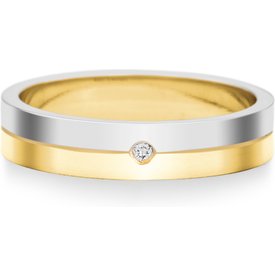 aliança casamento ouro branco amarelo diamante 4mm