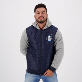 jaqueta grêmio padding hood marinho