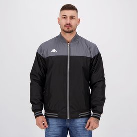jaqueta kappa bomber preta chumbo