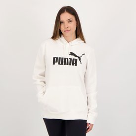 moletom puma ess logo fl capuz feminino branco