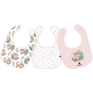 Kikka Boo Cotton Bibs Set - Savanna Pink - 3 stk.