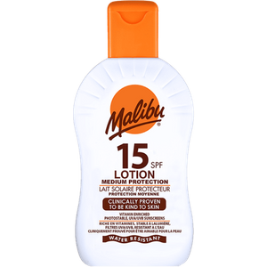 Malibu SPF 15 Medium Beskyttelse Vandresistent Solcreme - 100 ml