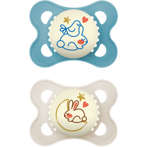 MAM Night Bird, Rabbit & Moon Design 0–6M Sut – 2 stk