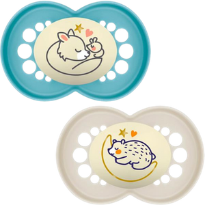 MAM Pure Night Animal Design Blue 16+ Måneder Sut – 2 stk