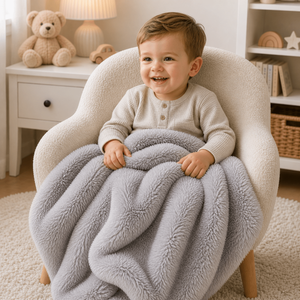 Luxury Faux Fur Baby / Toddler Blanket - Grey