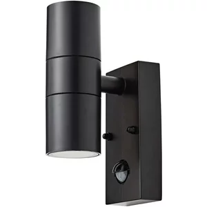 Coast Neso Up and Down Wall Light PIR Sensor in Black Outdoor Exterior