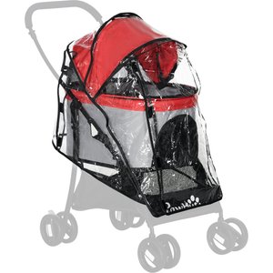 PawHut Rain Cover for Dog Pram, Protective Cover for Pet Stroller Buggy Pushchair, for Small Miniature Dogs Cats, Front Rear Entry Aosom UK
