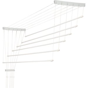 Suszarka sufitowa na pranie Torp, 6 prętów, 120 cm, biała