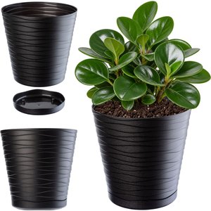 Doniczka z podstawką Greve 17 cm, czarna