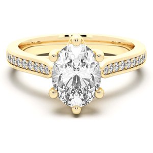 Anillo de Compromiso Acentuado Corte Ovalado 0.50 ct Bali Diamante de Laboratorio Oro Amarillo 585 (14K)