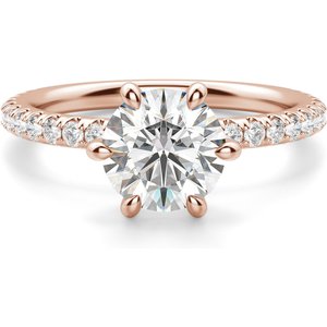 Anillo de Compromiso Acentuado Corte Redondo 0.50 ct Arezzo Diamante de Laboratorio Oro Rosa 585 (14K)