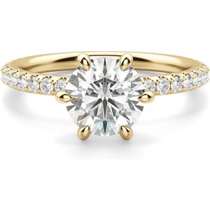 Anillo de Compromiso Acentuado Corte Redondo 0.50 ct Arezzo Diamante de Laboratorio Oro Amarillo 585 (14K)