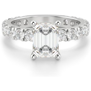 Anillo de Compromiso Corte Esmeralda 0.50 ct Gwyneth Diamante de Laboratorio Oro Blanco 585 (14K)