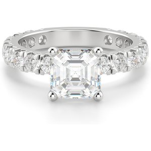 Anillo de Compromiso Corte Asscher 0.75 ct Gwyneth Diamante de Laboratorio Oro Blanco 585 (14K)