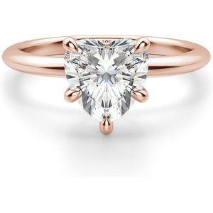 Anillo de Compromiso Clásico Corte Corazón 0.50 ct Hidden Halo Diamante de Laboratorio Oro Rosa 585 (14K)