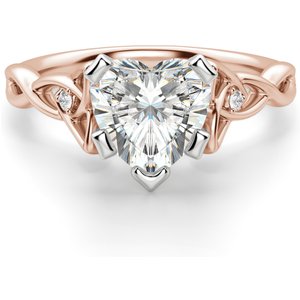 Anillo de Compromiso Corte Corazón 0.50 ct Celtic Knot Diamante de Laboratorio Oro Rosa 585 (14K)